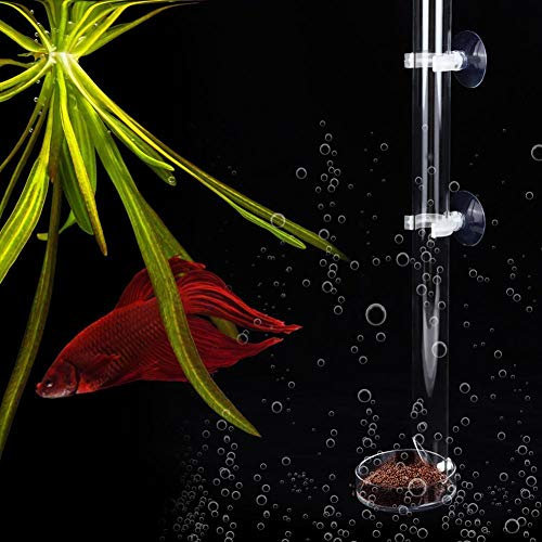 wosume wosumeavec 2 ventouses, mangeoire pour Aquarium, mangeoire pour crevettes, Tube d'alimentation en Acrylique Durable pour(Tube Length 32cm)