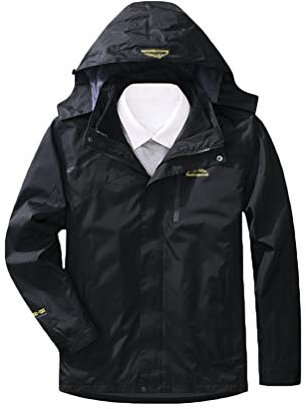 Minetom Unisex Herren Damen 3 in 1 Jacke Wasserdicht Warme Fleece Gefüttert Futterjacke und Mantel Zwei Stücke Softshell Funktionsjacke für Winter Outdoor Ski Sports Herren Schwarz M