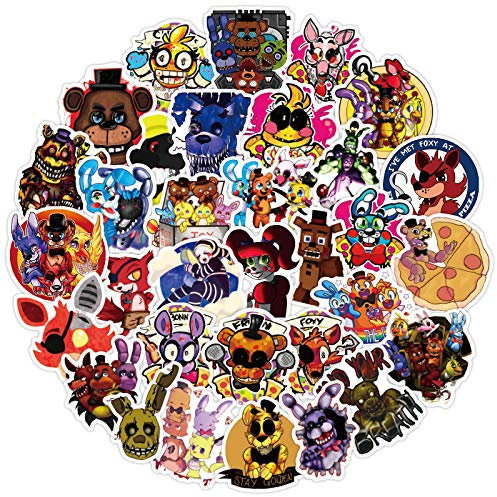 Five Nights Aufkleber 50 PCS für Laptop, Stoßstange, Skateboard Computer, Telefon, Terror Game Aufkleber