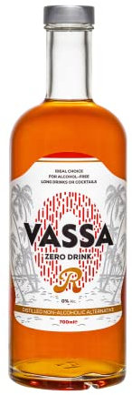 VASSA ZERO R sans alcool 700 ml, idéal pour les cocktails connus aussi comme mocktails et les long drinks, avec le goût original, l'arôme et les propriétés du rhum traditionnel