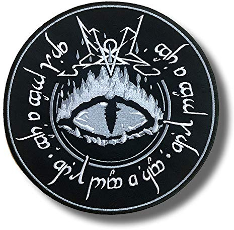 Aufnäher/Bügelbild, Motiv: Sauron-Auge, bestickt