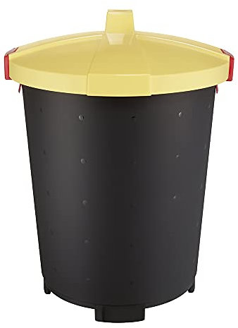 keeeper Mülleimer mit verschließbarem Deckel, 45 l, Mattis, Schwarz/Gelb