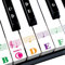 Azymi Piano Stickers, Piano Key Stickers for 88/61/54/49/37 Key Full Set for White and Black Keys, Colorful Bigger Letter-Thinner Transparent Removable with Cleaning Cloth