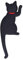 Cat Shaped Refrigerator Magnetic Sticker, Cute Cat with Long Freely Bend Tail Fridge Magnet Hook, Perfect Animal Lover Gifts, Gray/White/Black, 1Pcs(black)