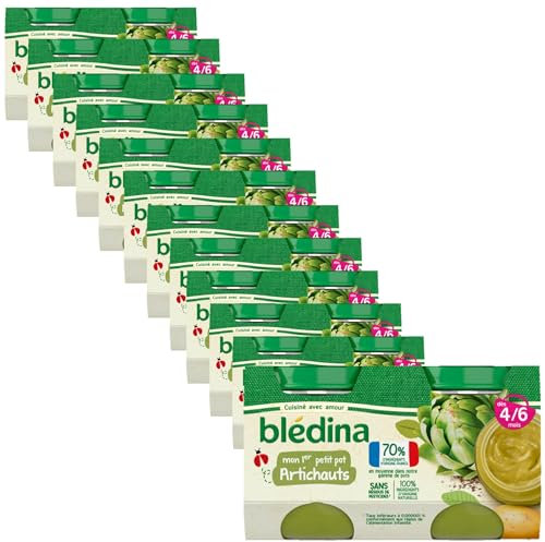 Blédina - Mon 1er Petit Pot bébé - Artichauts - 70% d'ingrédients Français - De 4 à 6 mois - 24 pots de 130g