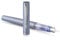 Parker Vector XL Füller | Silberblaue Metallic-Lackierung auf Messing | Füllfederhalter mit feiner Feder und blauer Nachfülltinte | Geschenkbox