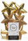 6er Set Anhänger PVC Stern Weihnachtskugeln Baumschmuck bruchfester Christbaumschmuck (hellgold)