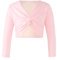 FEESHOW Kinder Mädchen Ballett Wickeljacke Langarm Wärme Samt Fleece Ballettjacke Gymnastik Tanz Strickjacke Pullover Top Ballettkleidung Rosa 122-128
