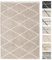 Wohnzimmer Shaggy Teppich 80 x 150 Beige Diamantmuster, Super Soft Moderner Hochflor Teppich