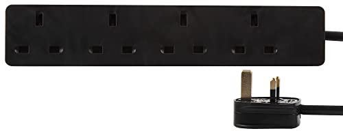 PRO ELEC PELB1412 4-Gang Extension Lead, 15m, Black
