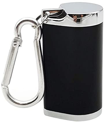 Zigaretten Taschenascher,Edelstahl Mini Aschenbecher für unterwegs Wasserdicht & Geruchsdicht Taschenaschenbecher für Draußen mit Deckel Reise-Aschenbecher für Unterwegs mit Schlüsselanhänger,Schwarz