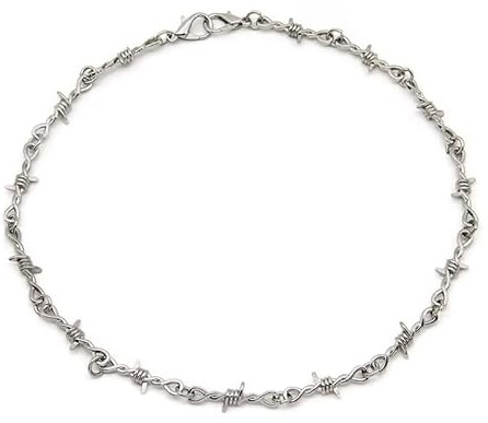Azusa Sun Punk Gothic Spine Metallo Filo Spinato Catena Collana per Uomo Donna Collana Argento Placcato Oro Gioielli Regali