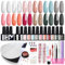 Phoenixy Gel Nagellack Set mit 36W UV Nagellampe 12 Stk. Gel Farblack Set Nagellack Starterset Gelnägel Starterset UV Nagellack Set Geschenk für Frauen