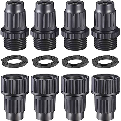 ECODESEO Erweiterbares Gartenschlauch-Reparatur-Set, Kunststoff-Flexschlauch-Reparatur-Set, männliche und weibliche Schlauchenden-Reparaturbeschläge/Anschluss, 4 Stück