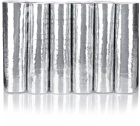 KarneLux Luftschlangen 'Silber Metallic' - Partydekoration für Geburtstage, Hochzeiten und Silvester - 6er Pack