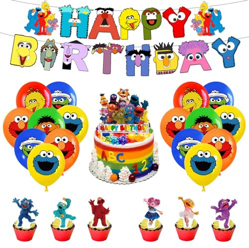 Sesamstraße Geburtstag Deko Sesame Street Deko Geburtstag Sesamstraße Luftballons Deko Sesame Street Geburtstag Luftballons Sesamstraße Kuchendeko Geburtstag Sesame Street Geburtstag Girlande