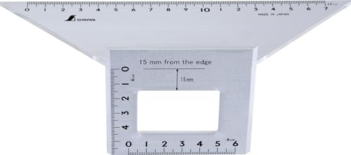 Shinwa 12568 3-D-Gehrungswinkel (Doppelwinkel) 45° (32724), Anschlagwinkel Winkelmesser - aus Aluminium, FAMEX