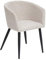 Atmosphera - Fauteuil Marlo Beige, Velours Matelassé, 55 x 55 x 76 cm, Pieds Métal - pour Salon, Chambre, Bureau