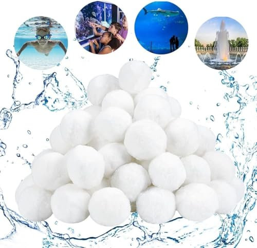 Aitsite Filterbälle Für Sandfilteranlagen Filter Balls Geeignet Für Pool Filter Schwimmbad Filteranlage, Für Pool Sandfilter, Schwimmbad, Filterpumpe (1600g)