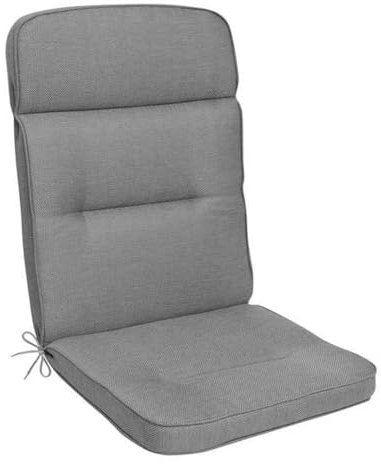 KETTtex EXKLUSIV Auflage Hochlehner Grau I Gartenstuhl Polster 123x50x9cm I KTH3 Sitzauflage weich & robust I Stuhlauflage atmungsaktiv I Sitzkissen hautverträglich I Dessin 2631