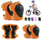Protecciones Patines,Protecciones Skate Niño,Rodilleras y Coderas Niña Patinaje,Incluye Rodilleras Coderas y Muñequeras para Ciclismo Monopatín Patinaje y Otros Deportes(Naranja)