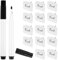 14 Pcs Labels for Baskets,Plastic Basket Labels Clip On with 2 Pcs Marker pens,Removable Clip On Label for Storage Bins Fabric Organization Box(White)