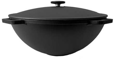 Grillpeter ROBARI Kazan Gusseisen 15 Liter Kasan mit Deckel aus Gusseisen Wok Asia