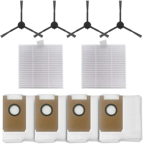 HomeTimes Ersatzteile für AIRROBO T20 Saugroboter Ersatz Zubehör mit 2 HEPA-Filter 4 Seitenbürsten 4 Staubbeutel 10tlg.