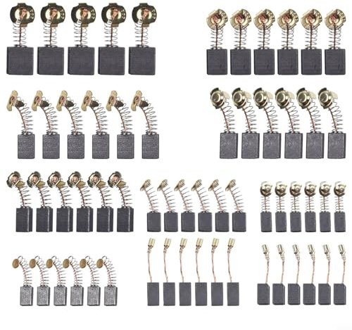 60pcs 10 Sizes Electric Motor Carbon Brushes, Carbon Brushes Replacement Part for Cut-Off Saw Angle Grinder Power Tool Accessories