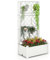 RELAX4LIFE 53L Fioriera da Esterno con Grigliato per Rampicanti, Aiuola Rialzata per Coltivazione di Piante Orto Erbe, 76x45x150cm (Bianco)