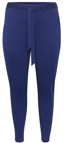 Kaffe Curve Plus-Size Women's Pants Tapered Legs Elastic Waist Tying Belt