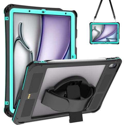 wasserdichte Hülle für iPad Air 11 Zoll 6 Generation,M2 2024, [Integrierter Displayschutz & Stifthalter & Ständer] Robuste Ganzkörperhülle für iPad Air 6 5 4 Generation (11/10,9 Zoll,2024/2022/2020)