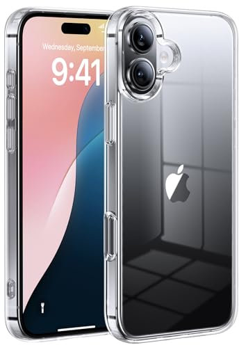 Uyiton for iPhone 16 Case - Clear Phone Case for iPhone 16 6.1 inch, Non-Yellowing Phone Case Shockproof Military Grade Drop Protection Anti-Scratch Transparent Protective Cover