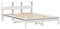 vidaXL Massivholzbett, Bett ohne Matratze, Bettgestell mit Lattenrost Kopfteil, Holzbett Doppelbett für Schlafzimmer, Weiß 140x200cm Kiefernholz