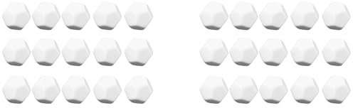 Huhudyy 30 Stück 22 mm Weiße Würfel Set Acryl Abgerundete D12 Würfel Würfel für Spiel, Spaß, DIY Aufkleber und Mathematik Unterricht