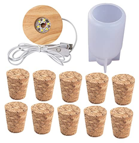 OKUMEYR Flaschenlampe Diy Glühbirnenform Mit Standfuß Weinflaschenlicht Aus Hochwertigem Material Einfach Zu Bedienen Dekorieren