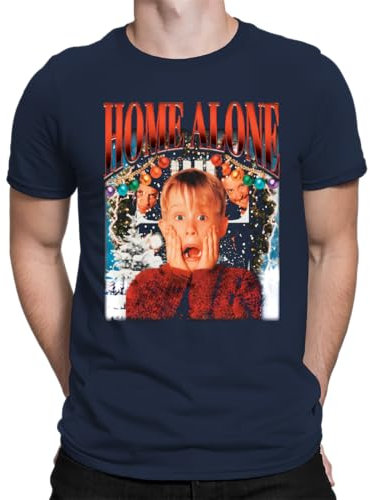 Kevin Home Alone allein Zuhause- Weihnachten Herren T-Shirt, Navy Blau, L