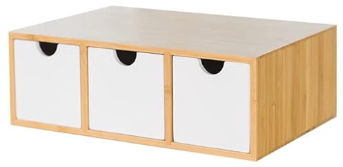 Schreibtisch-Organizer aus Bambusholz mit drei Schubladen für Büro, Schlafsaal und Heimbüro