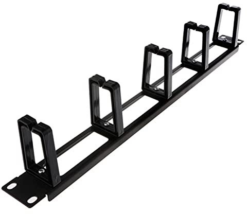 Celabie 19 Inch 1U Rack Cabinets Cable Management Network Organizer Hollow Metal Base Five Ring Detachable Wire Manager Frame
