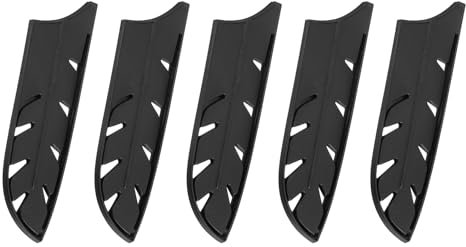 sourcing map 5Pcs Knife Cover Sleeves Blade Edge Guards for 7 Santoku Knife Protector Covers Universal Blade Sheath for Kitchen, Black