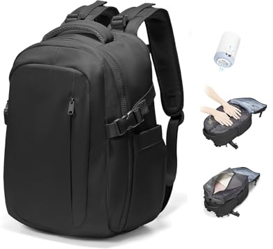 BJLFS Ryanair Vacuum Backpack, Hand Luggage with Vacuum System, 40 x 30 x 20 cm, Travel Backpack, Hand Luggage, Aeroplane, 40 x 20 x 25 cm, Airbag Backpack with Vacuum Pump, Women's 14 Inch with