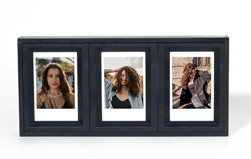 Yanmis 3-Gitter-Fotorahmen, Retro-Triptychon-Wandbehang-Bilderrahmen für 3-Zoll-Fotos mit Ständer auf der Rückseite und Haken, Abnehmbare Abschnitte für Flexible Präsentation