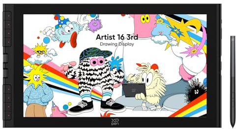 XPPen 15,4 Zoll Grafiktablett mit Display für PC Artist 16 3rd | X4 Smart Chip Stylus, 16384 Druckstufen, Innovative X-Dial Shortcut, DC-Dimmung, Flimmerfrei, 16,7 Millionen Farben