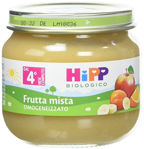 HiPP - Omogeneizzato Multipack Frutta Mista, Omogeneizzato di Frutta Biologico per Neonati, 24 vasetti da 80g, HiPP Frutta, Omogeneizzato Frutta
