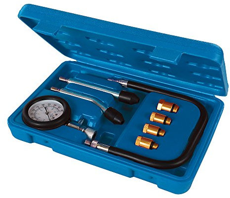 Silverline 953656 Kompressionsprüfer für Benzinmotoren, Beige, 8 - Teilig Satz