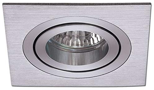 wonderlamp Clasic W-E0 Foco empotrable cuadrado GU10, Aluminio, 10 UNIDADES