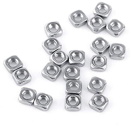 100 unids M3 din557 Metro a dado dadi quadrati SS304 Dado quadrato in acciaio inox per reggiseno, colore: argento