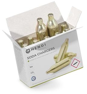 HENDI Soda Kapseln, 10 Stück, Siphon Soda Kapseln, Soda Siphon, Soda Splash, 7,8 gramm C0²