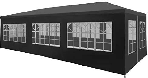 Zelt für Partys, faltbar, 3 x 9 m, - und wasserdicht, Pavillon, Partyzelt, elegant, für den Garten, Anthrazitgrau