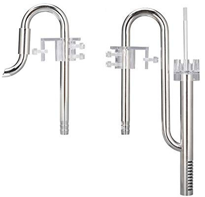 MiOYOOW Lily Pipes en Acier INOX 304 d'entrée et de Sortie, Kit écumoire Surface Aquarium Compatible 12/16mm Tuyauterie du Filtre avec Fixateur de Tuyau Acrylique pour Aquariums Plantes